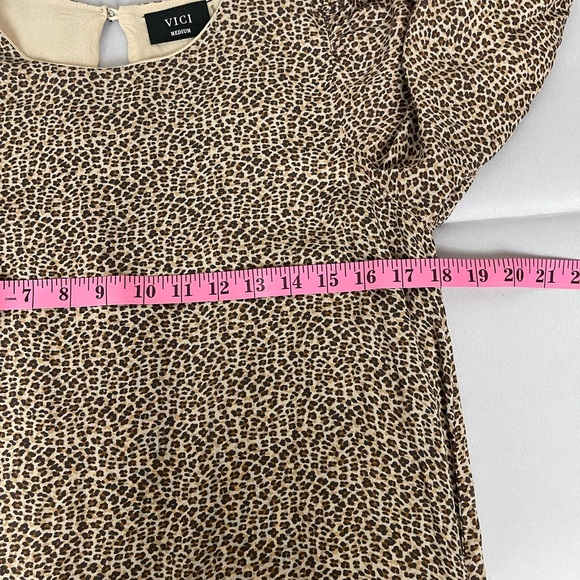 VICI Cheetah Prints 100%Rayon Mini Dress /Longline Tunic Dress 3/4Sleeve… - Picture 8 of 12